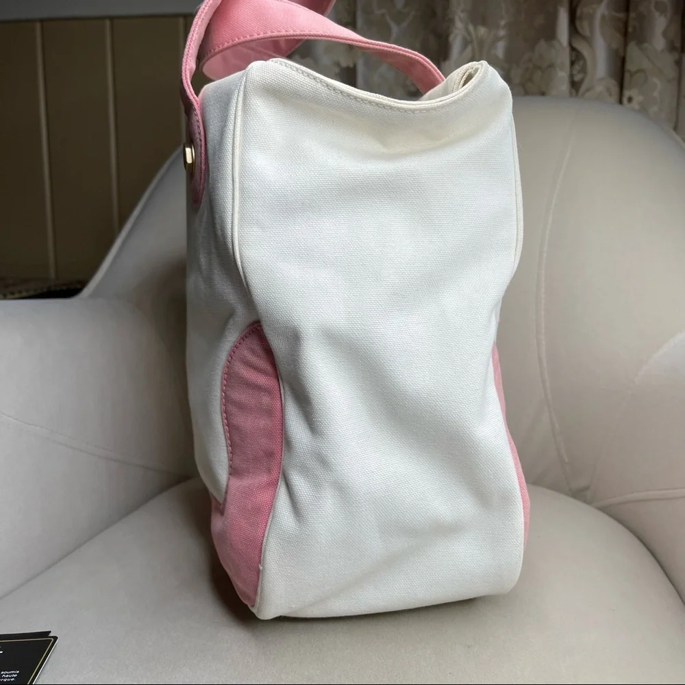 Authentic Chanel CC Marshmallow Handbag purse Bag Mini Tote White Pink - Picture 4 of 15
